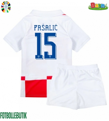 Kroatien Mario Pasalic #15 Hemmaställ Barn EM 2024 Kortärmad (+ Korta byxor)